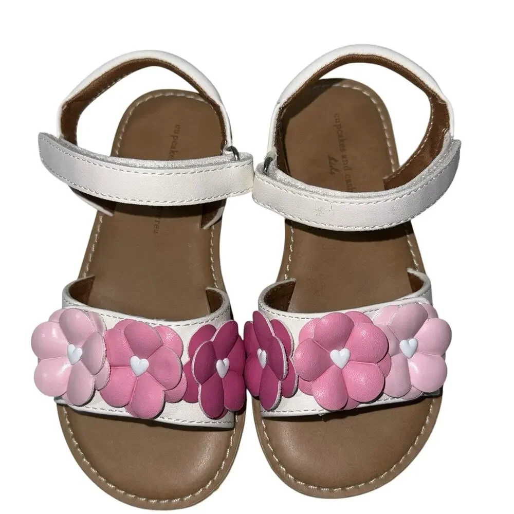 Cupcakes and Cashmere floral band Girls Adjustable Sandals SZ/10
